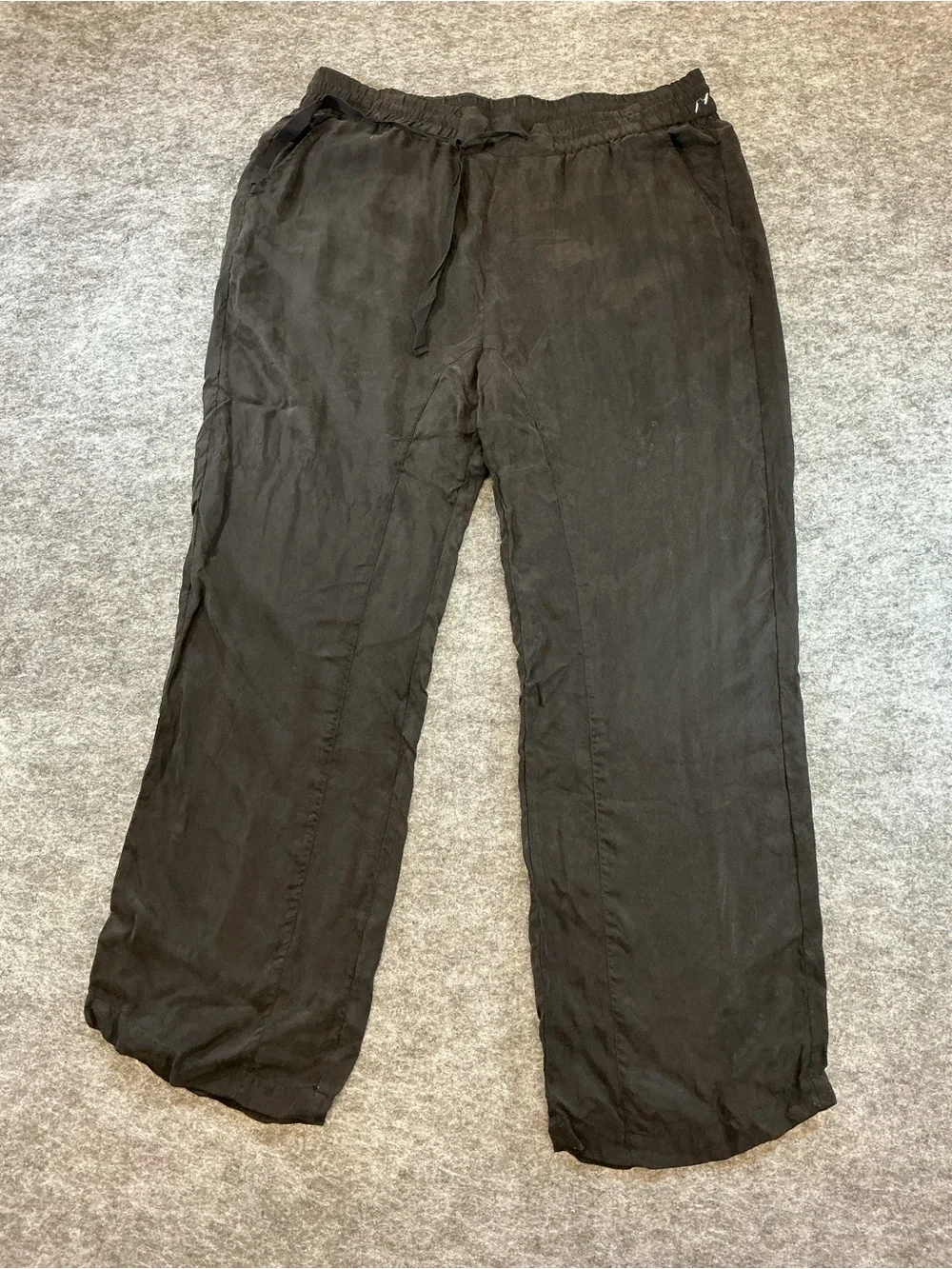 Johnny Was Pete + Greta Black Casual Drawstring Soft Flowy Wide Leg Pants Size L